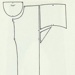 Modern cutting diagram of Damendorf trousers, reconstructing a northern European Roman Iron Age garment.