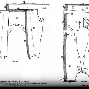 Trousers from Thorsberg, northern Germany, third–fourth century CE; comparative evidence, not securely Celtic dress.