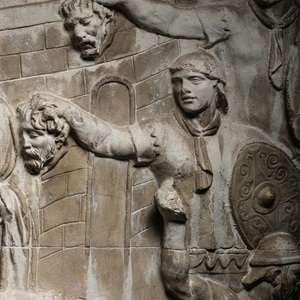 Auxiliary soldiers with neck scarves. Trajan’s Column, early second century CE.
