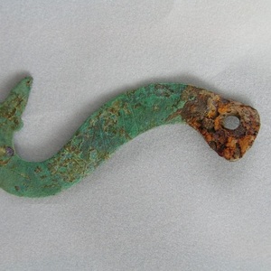 Hook from hamata. Bronze. 6.5 *1.1 cm,thickness-0.9 mm. 1st century AD (presumably 75 AD)