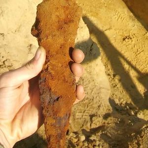 Pugio before restoration. Found in the Roman burial ground of Haltern am See. 1st century AD