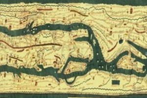 Пейтингерова таблица. лат. Tabula Peutingeriana. Пергаментная копия с древней римской карты, сделанная в XIII веке монахом из Кольмара (Эльзас). Длина карты — 6,75 м, а ширина — 0,34 м. хранится в Австрийской национальной библиотеке в Хофбурге (Вена).