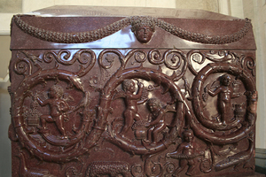 Constance's sarcophagus. 4th century AD Mausoleum of Constantia,eastern outskirts of Rome. Preserved in the Pius Clement Museum,Vatican City