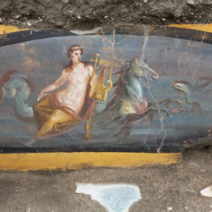 Fresco at the entrance to the thermopolium. Pompeii. 1st century AD