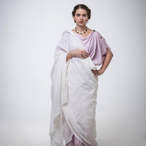 Reconstruction of a Roman woman wearing a palla.