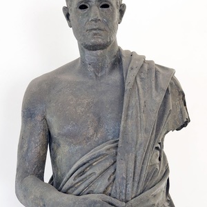 Bronze statue of a Roman senator without a tunic. Adana Archaelogy Museum,Anatolia. 2nd century AD