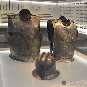 Two Celtic cuirasses Found in Styria, Austria. Eggenberg Castle's Archaeological Museum, Graz. 6th century BCE