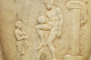 Game of the Spartans in Episkyros,5th century BC,Athens State Museum of Archaeology