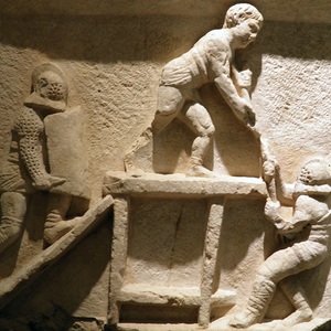 Барельеф с гладиаторами. Некрополь в Киберии. Burdur Museum. 2-3 век н.э.