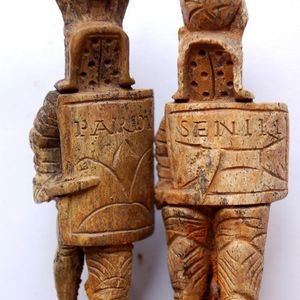 Terracotta figurines of Thracian and Murmillo,1-2 century AD.