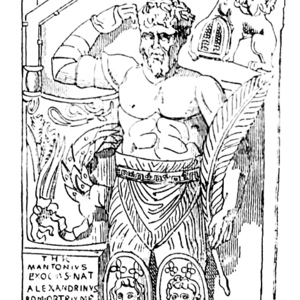 Sketch from the bas-relief of the Thracian gladiator Marcus Antonius Exochus. Early 2nd century AD