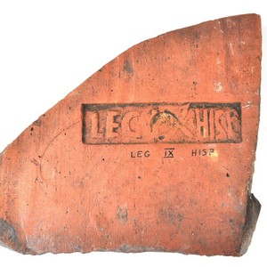 Seal of the Ninth Legion on clay tiles. Fortresses in Caerleon,England. 1st century AD