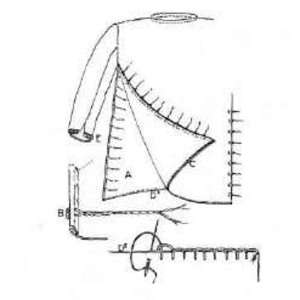 Seam diagram of the Thorsberg tunic; a technical illustration of its construction.
