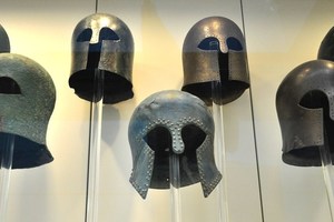 Greek helmets from the museum in Olympia. 7th-6th century BC