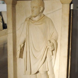 Alexandria,Tombstone of Aurelius Firmius of II Trajan's Fortis Legion. Barcelona,Museum of Archaeology of Catalonia (Spain). Circa A.D. 250.