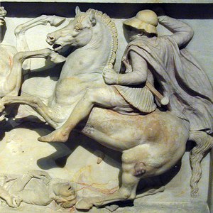 A Macedonian rider wearing a helmet. Istanbul Archaeological Museum. 4th century BC