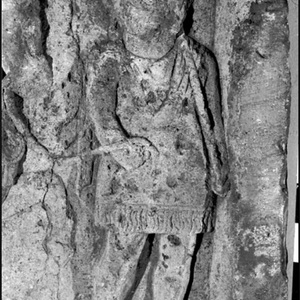 Tombstone of the rider Silius from Dienheim with restored flowers. Inv. Nr. S50 Mainz,Germany. 2nd century AD