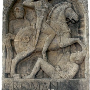 Tombstone of the horseman Auxilarius,C. Romanius Capito. Mainz-Zahlbach. 1-2 century AD