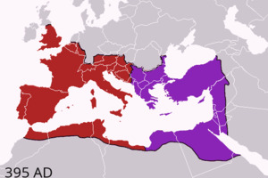 Division of the Empire between the sons of Theodosius