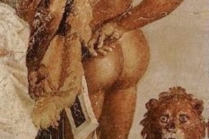 Деталь из фрески «Аллегории Геракла». Фреска из Геркуланума, Национальный археологический музей, Неаполь. 1-ый век н.э.