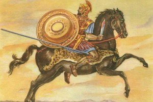 Реконструция фрески из Помпей "Раненный Спартак", 1 век н.э.