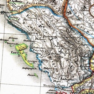 Map of the kingdom of Epirus,ruled by King Pyrrhus