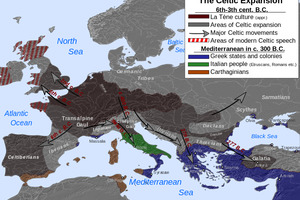 Expansion of Celtic tribes in the 6th-3rd centuries BC