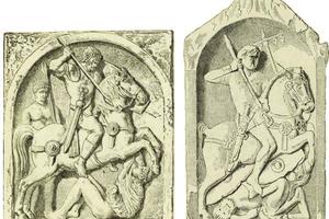 Bas-relief with German horsemen in the service of Rome. Found in Mainz,Germany. 1-2 century AD