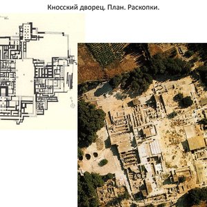 План Кносского дворца. Раскопки. Вид сверху