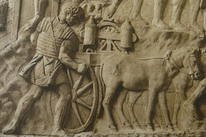 Image of a throwing machine on Trajan's column. 2nd century AD