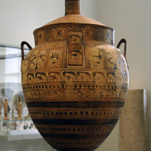 Geometric crater of 750-740 BC Found on Kourion,Cyprus. Metro station. New York.