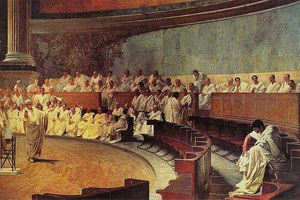 Чезаре Маккари. «Цицерон разоблачает Катилину» 1888 год н.э.