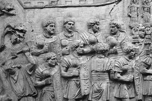 Roman tents on Trajan's column,2nd century AD,Rome.