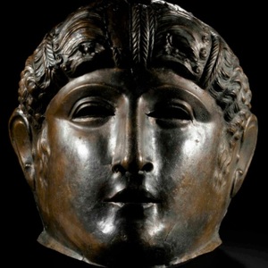Bronze visor mask. Location: National Museum of Scotland. 1st century AD