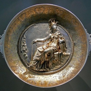 Silver cup with Minerva,from the Hildesheim hoard. Antique Collection,Berlin. 1st century BC