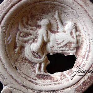 Roman oil lamp with an erotic plot. 1-2 century AD