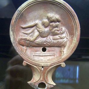 Roman oil lamp with an erotic plot. CC BY-SA 3.0. 1-2 century AD