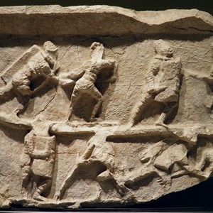Барельеф с гладиаторами. Некрополь в Kibyra, Burdur Museum. 2-3 век н.э.