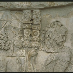 Signifiers in lion skins. Trajan's column. First half of the 2nd century AD