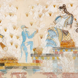 Крито-Минойские женщины и обезьяна. Середина 2-го тысячелетия до н.э.