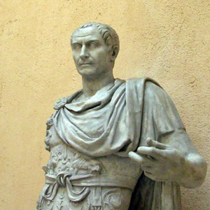 Gaius Julius Caesar's statue as an emperor. Rome, Museum of Roman Civilization. Inv. No. MCK 194. The beginning of the 2nd century CE (the statue was created during Trajan)