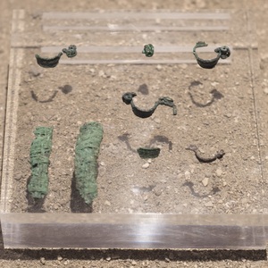 Finds from the tomb of Sarno No. 1801. Museo Archeologico della Valle del Sarno, Sarno, Campania, Italy. 4th century BC