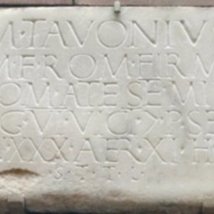 Gravestone of Tavonius from Legio VI Victrix. Museum of Merida,Spain. Date: ca. 30 BC-ca. 70 AD