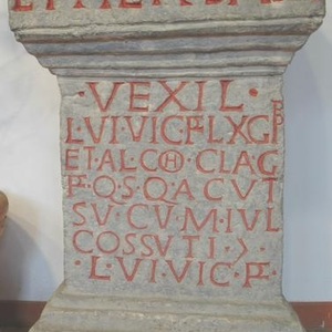 The altar on which the Legio VI Victrix is mentioned. Brohl City Museum,Germany. Date: 1st century AD