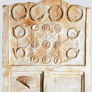 Relief with phalerae from Dalmatia. Museum of Roman Civilisation, Rome; original monument, first century CE.