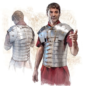 Graphic reconstruction of the lorica segmentata Calcrise found in 2020.