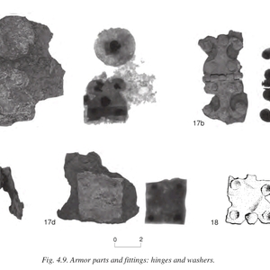 Plates and clasps of lorica segmentata from Gamla, second half of the 1st century AD.