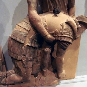 Terracotta sculptures from the facade of the temple in Talamos Tascania (Florence Museum). Second century BC.