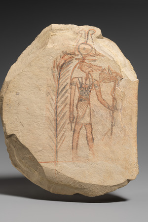 Остракон с изображением бога Собека. XIX-XX династии, ок. 1295-1070 годов до н. э.; Metropolitan Museum of Art.