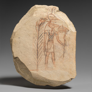 Ostracon depicting the god Sobek. Dynasties 19-20, ca. 1295-1070 BC; Metropolitan Museum of Art.